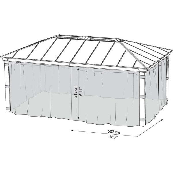 Moustiquaires pour tonnelle de jardin Dallas - PAA-0475