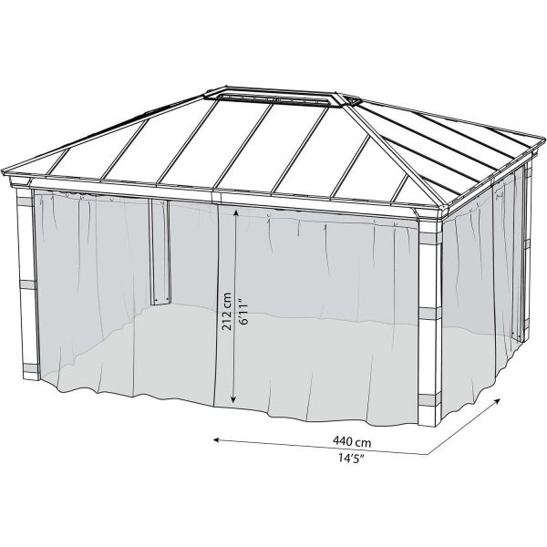 Moustiquaires pour tonnelle de jardin Dallas - PAA-0474