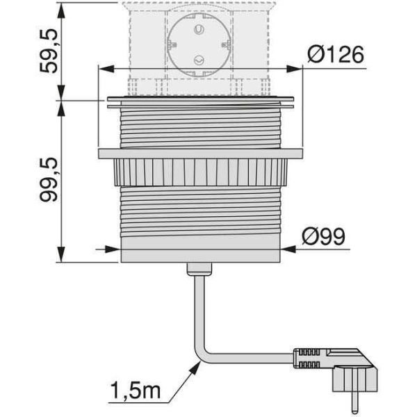 Multiconnecteur élévateur Vertikal 100 mm - EMU-0329