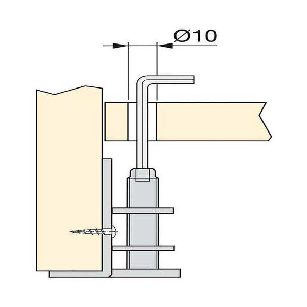 Niveleurs circulaires M10 avec capuchon et support de meuble (Lot de 10) - EMU-0338