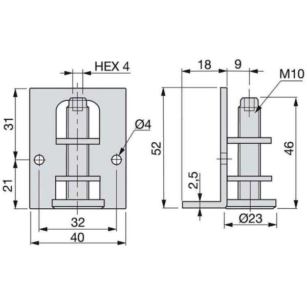 Niveleurs circulaires M10 avec capuchon et support de meuble (Lot de 10) - 27,12