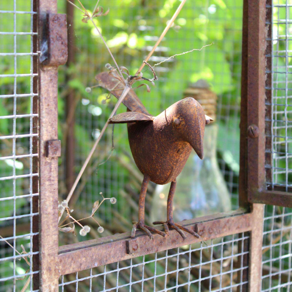 Oiseau décoratif en fer forgé rouillé - 17,90