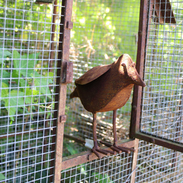 Oiseau décoratif en fer forgé rouillé - 11,90