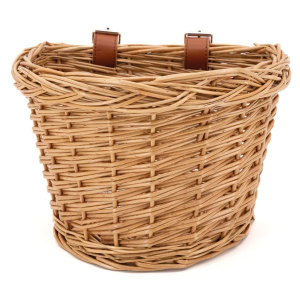 Panier à vélo en osier naturel