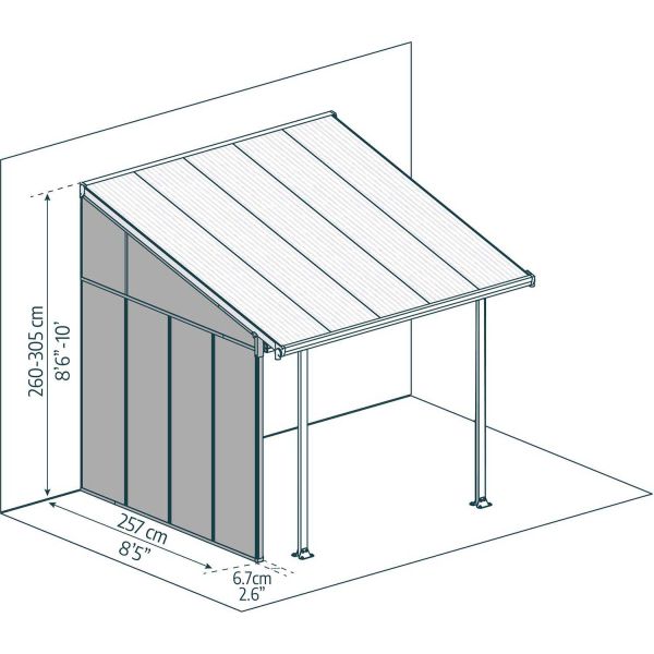 Paroi latérale pour pergola 3 m - PAA-0354