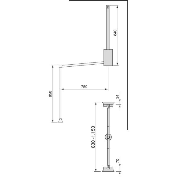 Penderie rabattable moka pour armoire Hang - EMUCA