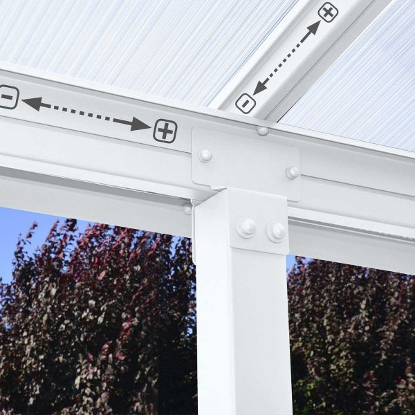 Pergola à adosser en aluminium blanc et polycarbonate Olympia - 3249