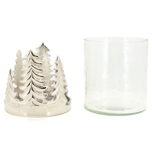 Photophore Sapin en verre et aluminium - AUB-5979