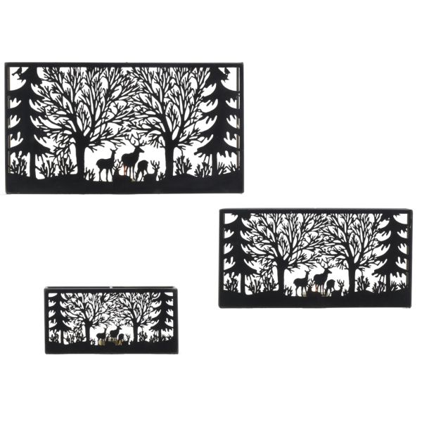 Photophores en métal Cerf rectangulaires (lot de 3) - 6