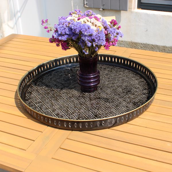 Plateau en métal Jali 60 cm - BAZARDELUXE