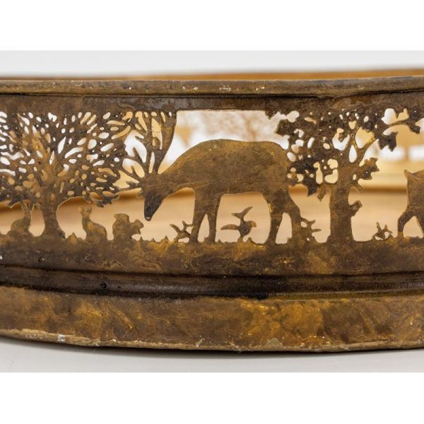 Plateaux en métal doré antique  et manguier Cerf et Biche - 39,90