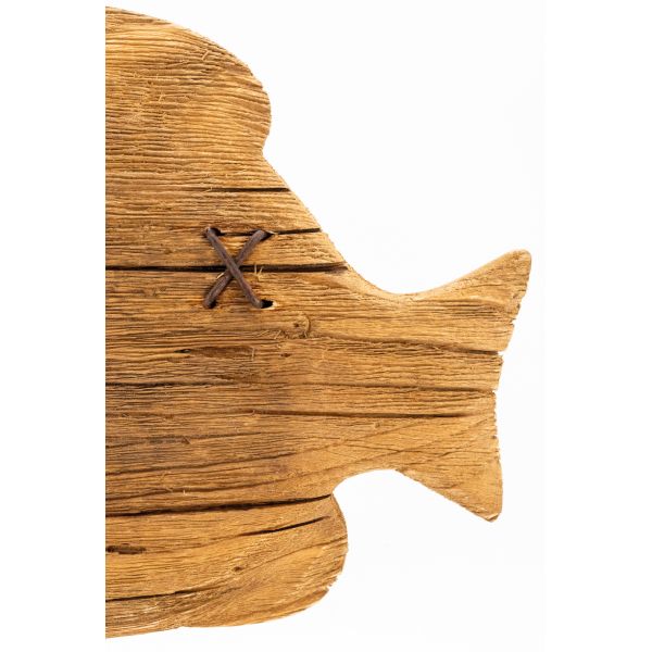 Poisson sur pied en bois recyclé et métal - 6