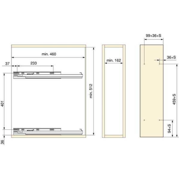 Porte-bouteilles latéral extractible TitaneMax - 135,15