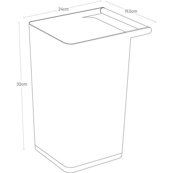 Poubelle en polypropylène et poignée en bois Como - YAM-0145