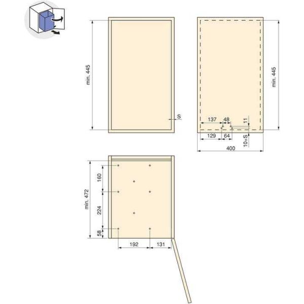 Poubelles de recyclage fixation inférieure et extraction automatique (2 bacs de 14L) - 169,15