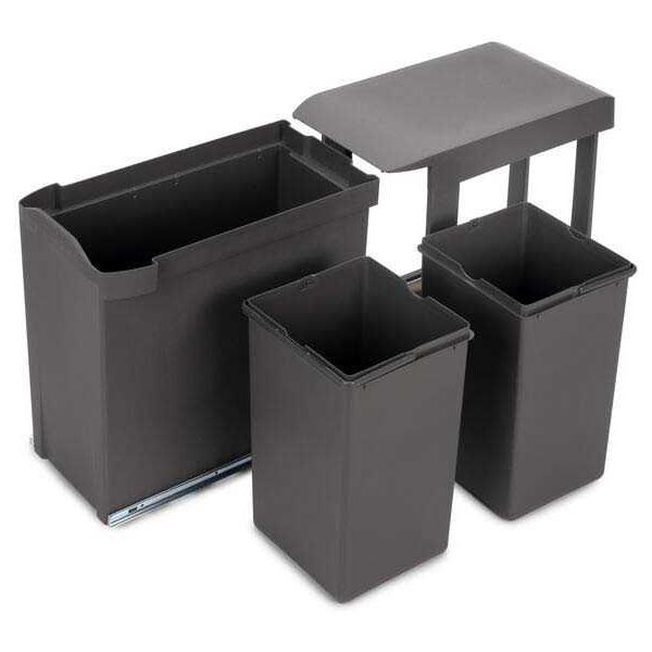 Poubelles de recyclage fixation inférieure et extraction automatique (2 bacs de 14L) - 5