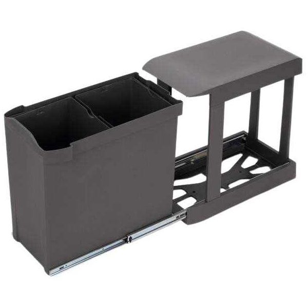 Poubelles de recyclage fixation inférieure et extraction automatique (2 bacs de 14L)