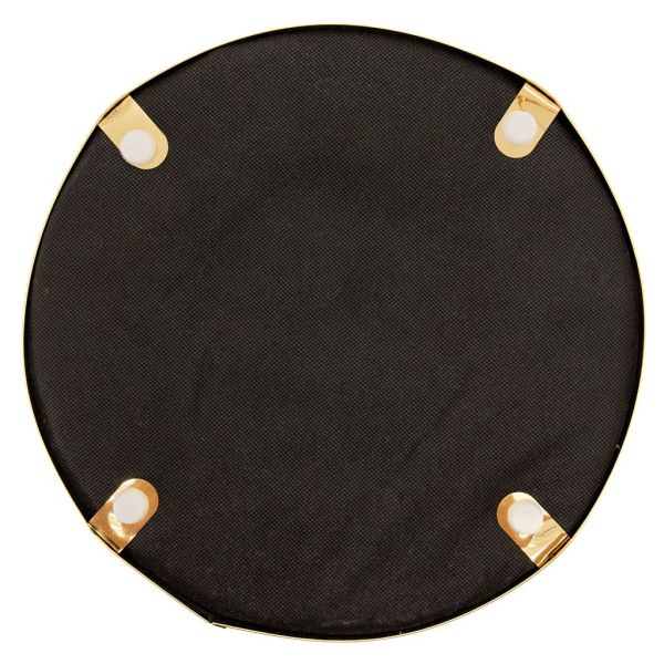 Pouf rond en bouclette et métal doré - 29,90