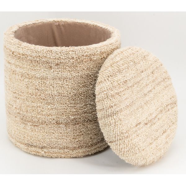 Pouf / coffre en laine bouclette - 6