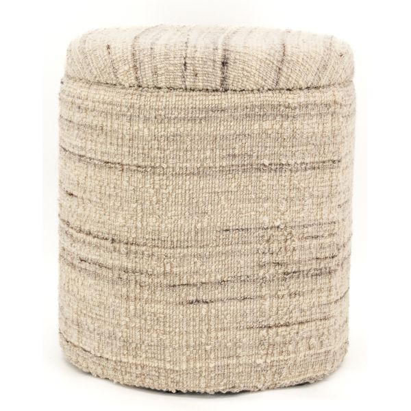 Pouf / coffre bouclette en laine