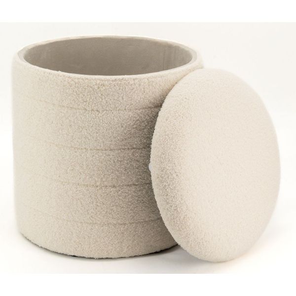 Pouf / coffre en bouclette - AUB-6923