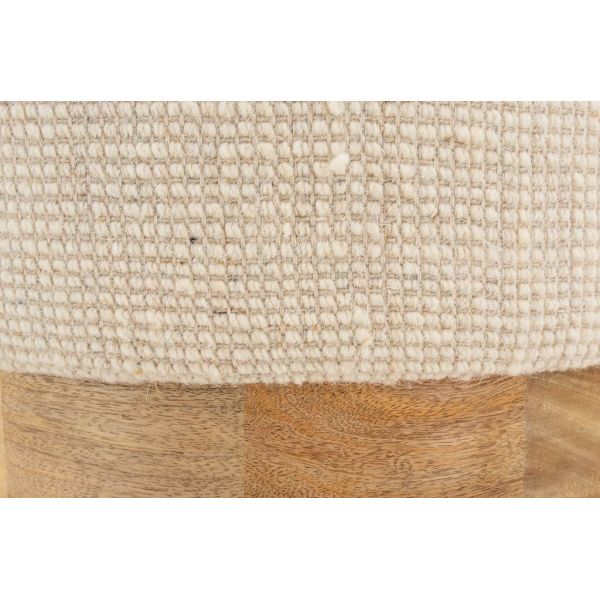 Pouf en laine pied Manguier - AUB-6918