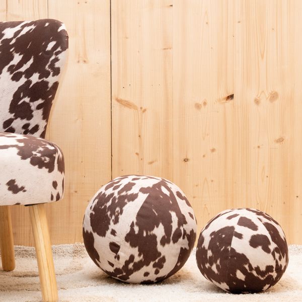 Coussin/pouf boule effet peau de vache - AUBRY GASPARD