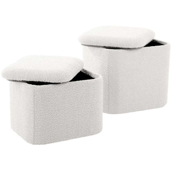 Pouf en tissu bouclette Ada - PRE-1586