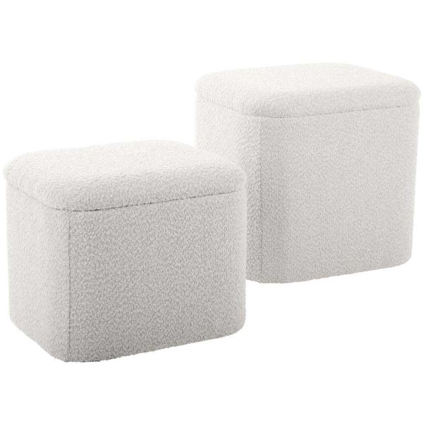 Pouf en tissu bouclette Ada