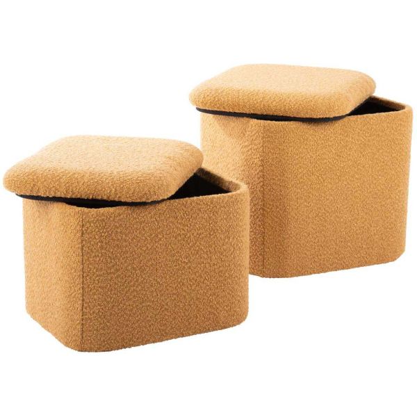 Pouf en tissu bouclette Ada - PRE-1587