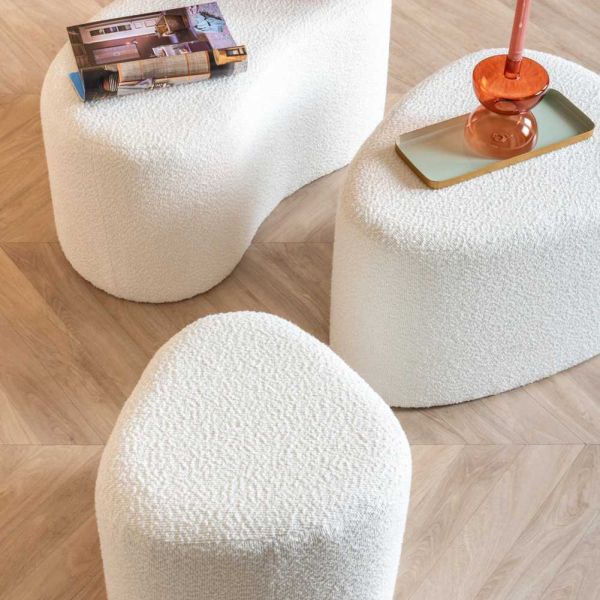 Pouf en tissu bouclette Ada Organic - LEITMOTIV