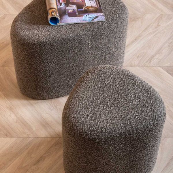 Pouf en tissu bouclette Ada Organic - LEITMOTIV