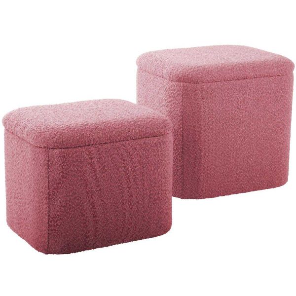 Pouf en tissu bouclette Ada