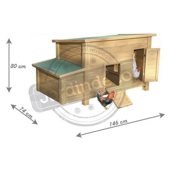 Poulailler En Bois Florentina 146x74x80 Cm