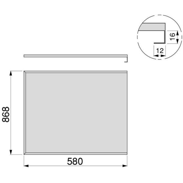 Protecteur de fond pour meuble de cuisine en aluminium pour module de 90 cm - EMU-0352