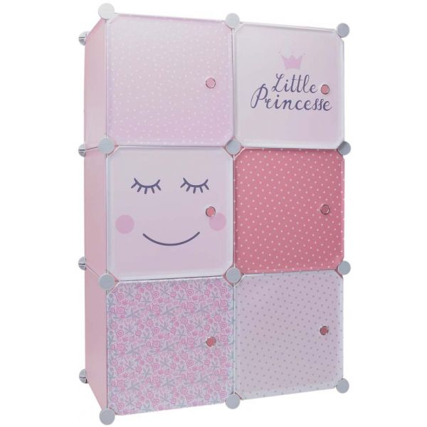 Rangement enfant 6 cubes modulables (little princesse – rose)