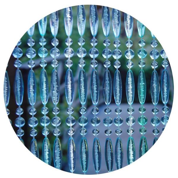 Rideau de porte en perles bleues stresa (100x230 cm)