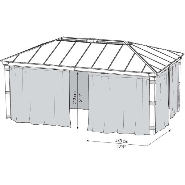 Rideaux pour tonnelle de jardin Dallas - PAA-0472