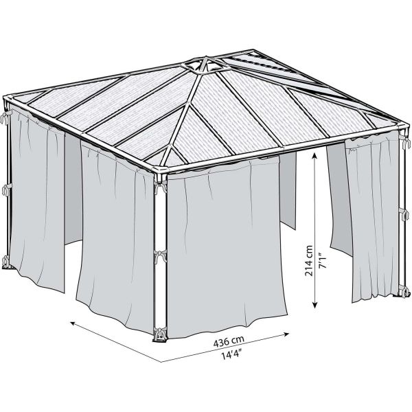 Rideaux pour tonnelles de jardin carrées Palermo - PAA-0455