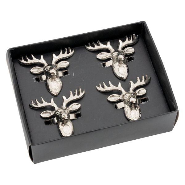 Ronds de serviettes en aluminium Cerf - 5