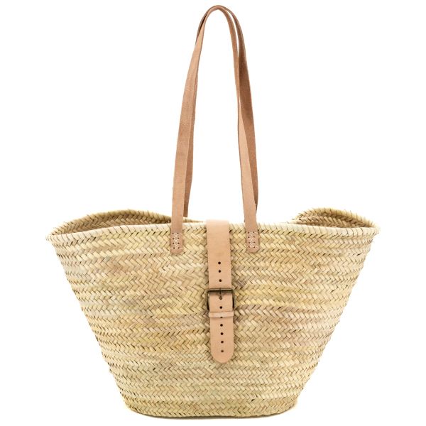 Sac en palmier et cuir beige - AUBRY GASPARD