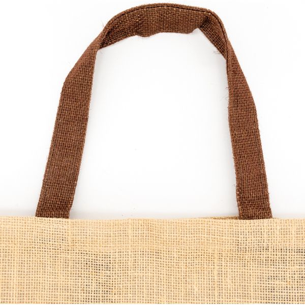 Sac rond en jute naturel plastifié - 6