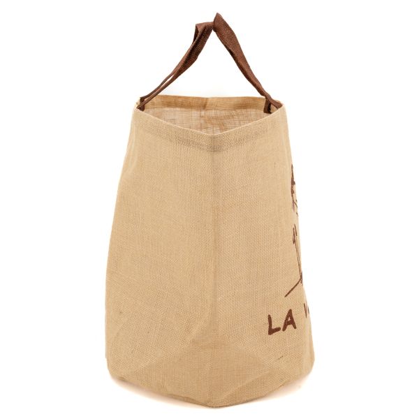 Sac rond en jute naturel plastifié - 5