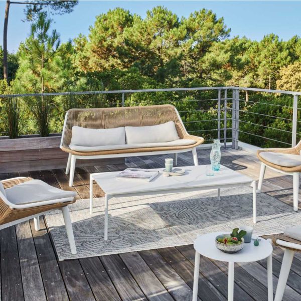 Salon de jardin détente en aluminium et tressage Como - Océo by Proloisirs