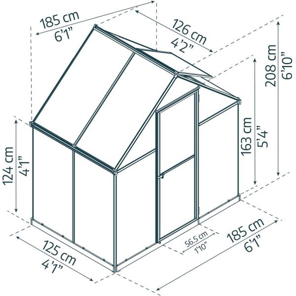 Serre de jardin en aluminium argent et polycarbonate Mythos - PAA-0130