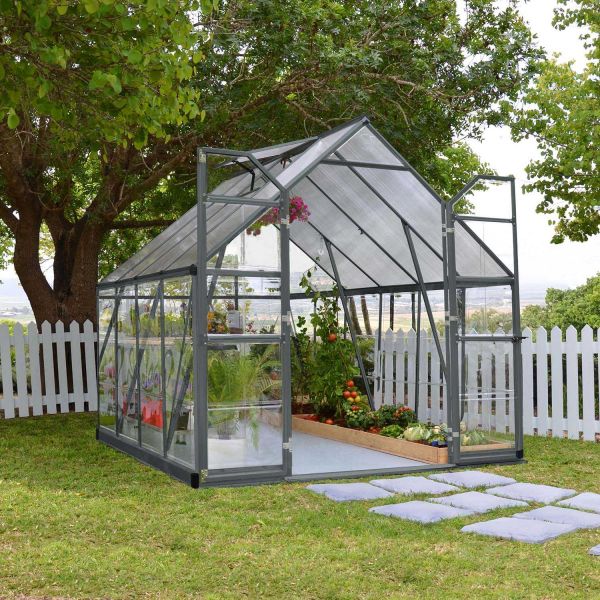 Serre de jardin en aluminium gris et polycarbonate Balance - Canopia by Palram