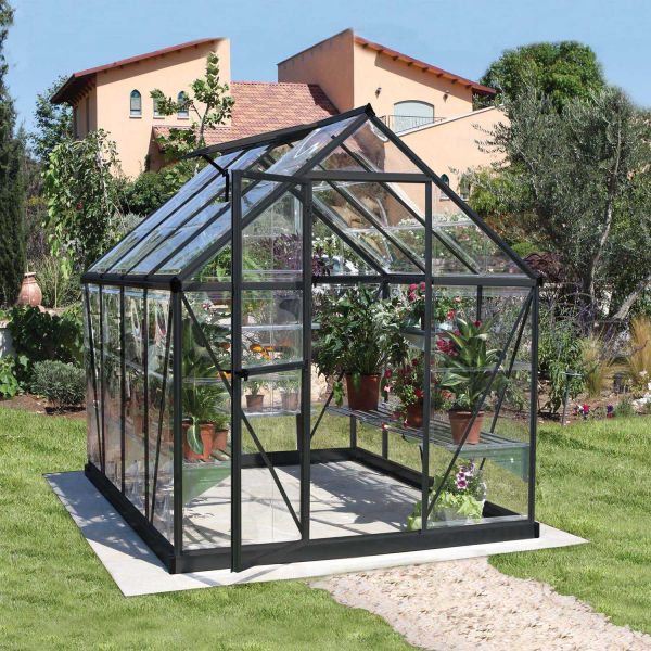 Serre de jardin en aluminium gris et polycarbonate Harmony - 7