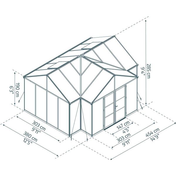 Serre de jardin en aluminium et polycarbonate Triomphe - Canopia by Palram