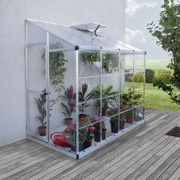 Serre de jardin en aluminium et polycarbonate adossée Lean To - Canopia by Palram