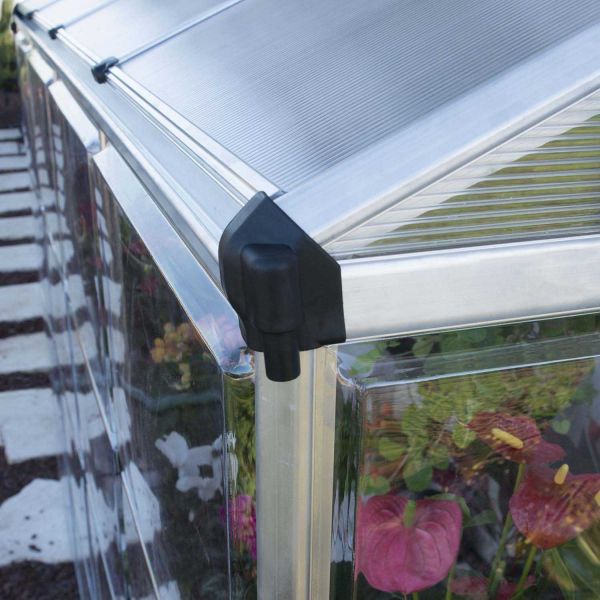 Serre de jardin en aluminium et polycarbonate adossée Lean To - 6